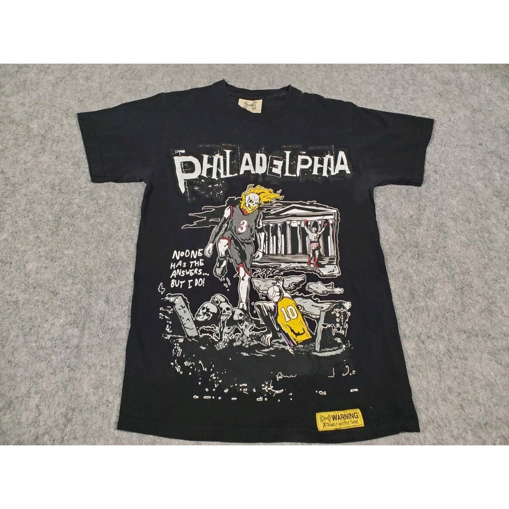 Brand X Philadelphia 76ers Dope Skull T Shirt Size Small Black
